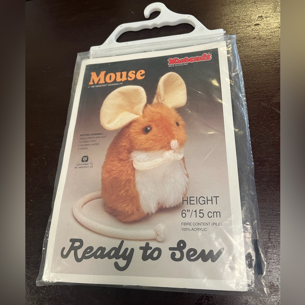 NWT Vintage 1987 Minicraft Ready to Sew Mouse